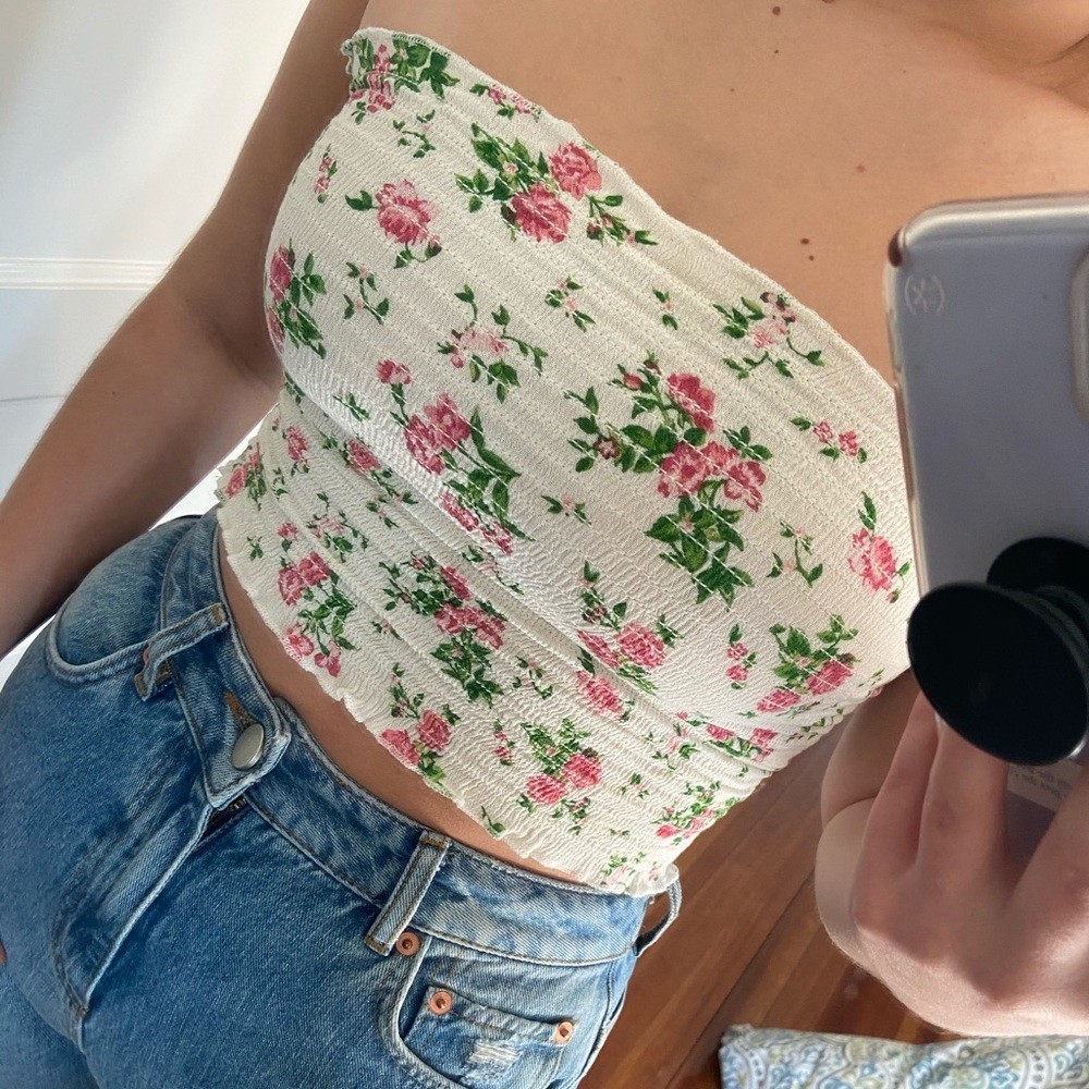 Kendall & Kylie Floral Crop Tube Top